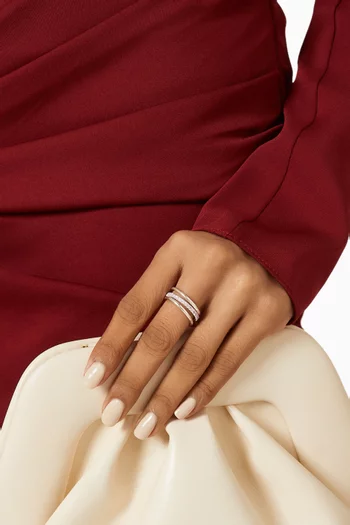 Tigris SG Pink Ombré Ring in Sterling Silver & 18kt Gold