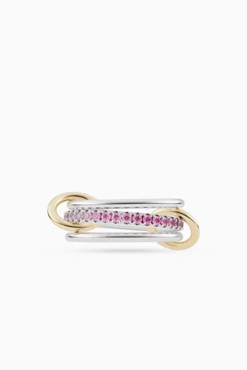 Tigris SG Pink Ombré Ring in Sterling Silver & 18kt Gold