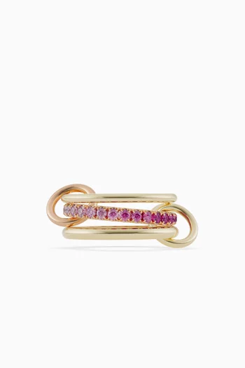 Petunia Pink Ombré Ring in 18kt Gold
