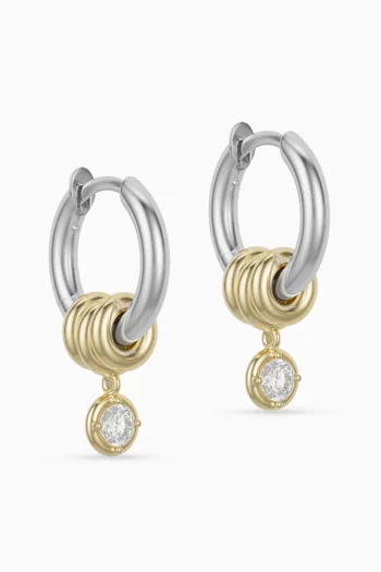 Zahra SG Earrings in Sterling Silver & 18kt Gold