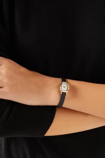 Greta Quartz Leather Watch, 15mm