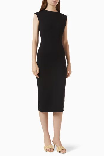 The Alba Midi Dress in Stretch-wool