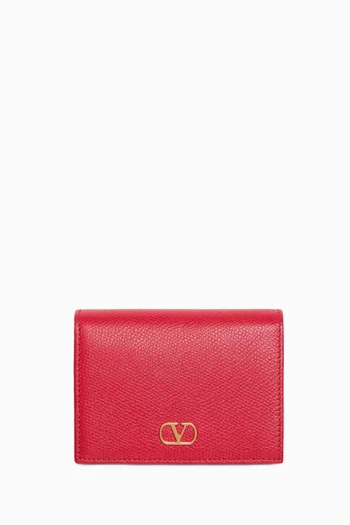 VLogo Signature Wallet in Grainy Calfskin
