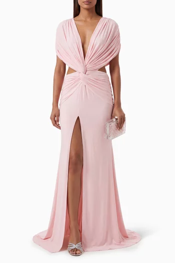 Cutout Twist Gown in Dry Jersey
