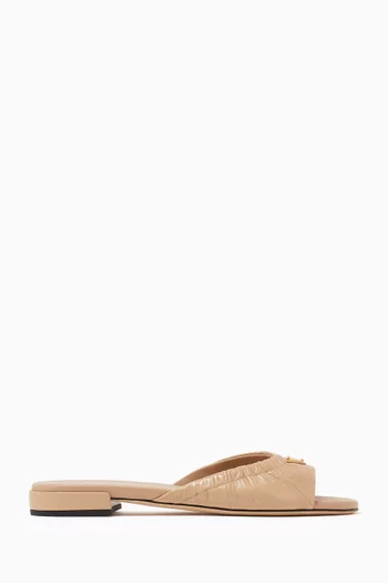 Logo Sandals in Calfskin Leather