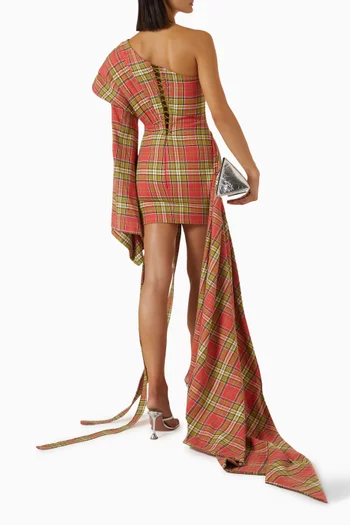 Asymmetrical Kimono Mini Dress in Cotton