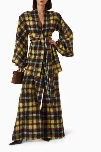 Umber Plaid Kimono Jacket