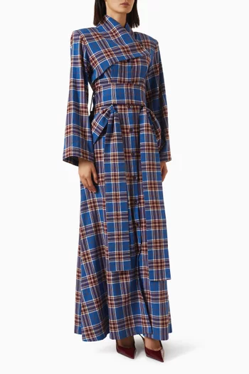 Plaid Trench Coat in Cotton