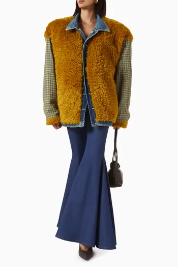 Reversible Jacket in Denim & Faux Fur