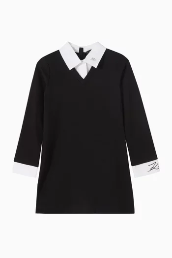 Collared Dress in Viscose-blend