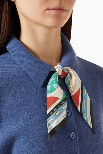 Repatched Skinny Scarf in Silk