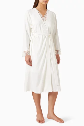 Lace-trim Robe, 115cm