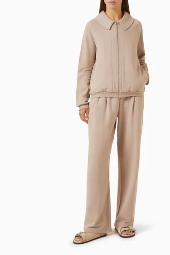 Zip-up Sweat Jacket in Cotton