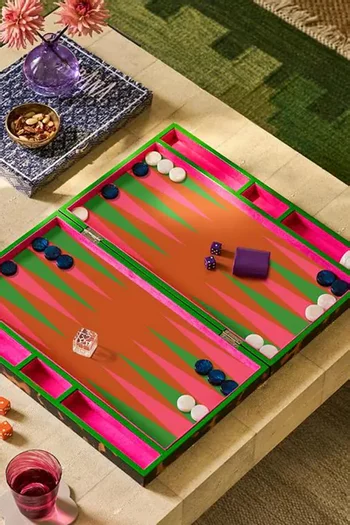 Lacquered Tortoiseshell Backgammon Set