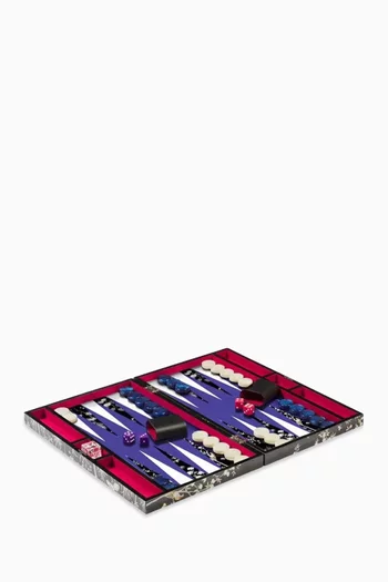 Lacquered Chinoiserie Backgammon Set