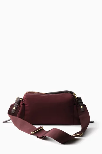 Small Explore Shoulder Bag in Re-Nylon & Leather