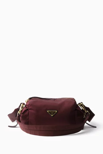 Small Explore Shoulder Bag in Re-Nylon & Leather