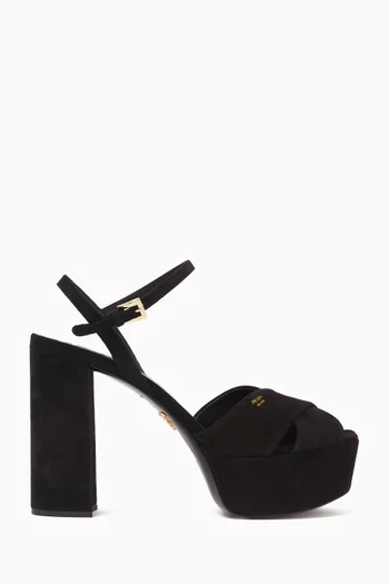 Platform 115 Sandals in Goatskin Suede