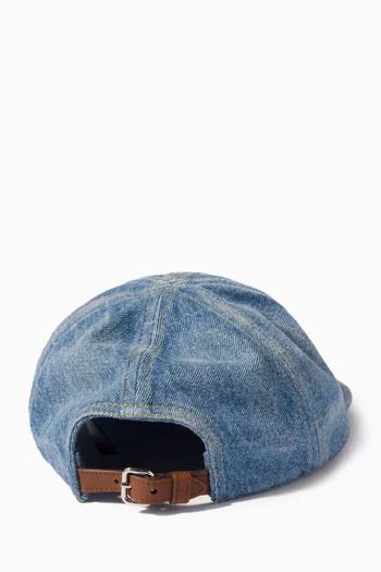 Baseball Cap in Washed Denim