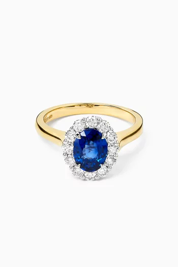 1735 Diamond & Sapphire Ring in 18kt Gold