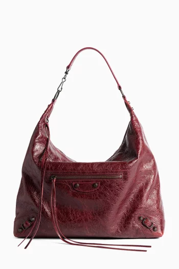 Medium Le City Hobo Bag in Arena Lambskin