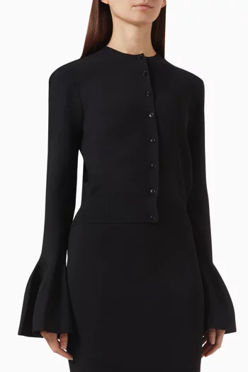Compact-knit Cardigan in Viscose Blend