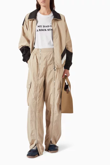 Zip-detail Pants in Nylon
