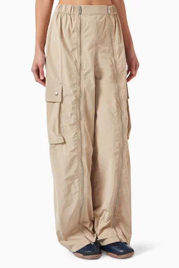 Zip-detail Pants in Nylon