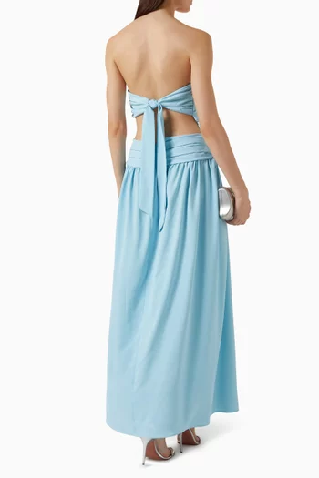 Nicola Strapless Ruched Maxi Dress