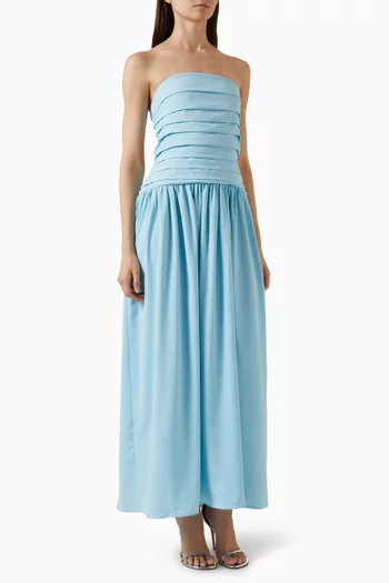 Nicola Strapless Ruched Maxi Dress