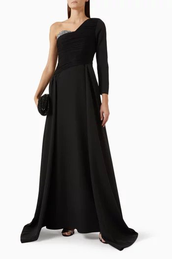 One-shoulder Embellished Gown
