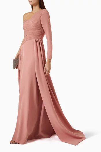 One-shoulder Embellished Gown