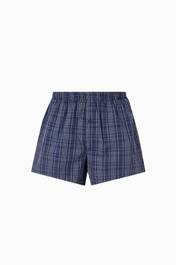 Checked-print Boxers in Cotton