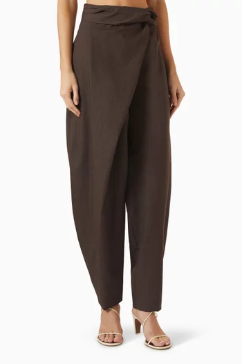 Sarong Knot Pants in Virgin Wool
