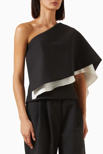 Integrated Scarf Top in Silk