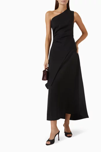 One-shoulder Mini Dress in Viscose Blend