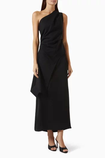 One-shoulder Mini Dress in Viscose Blend