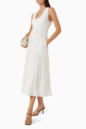 Sculptural Waisted Midi Dress