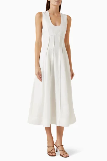 Sculptural Waisted Midi Dress