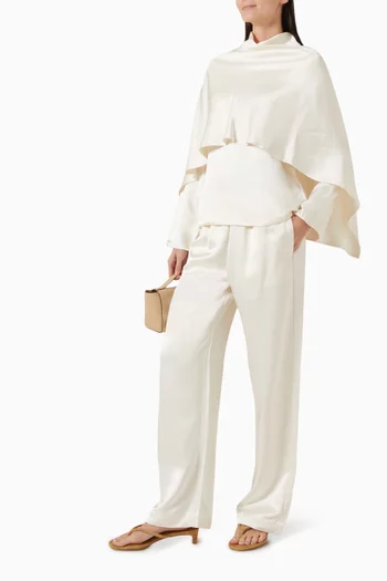 Relaxed Wide-leg Pants in Viscose-satin