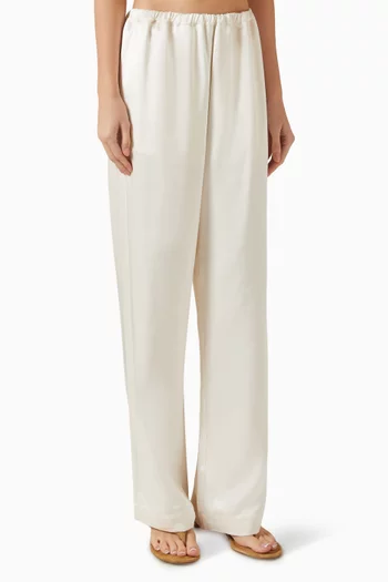 Relaxed Wide-leg Pants in Viscose-satin