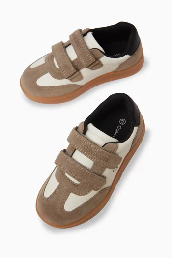 Velcro Sneakers in Leather & Suede