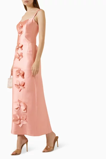 Medoral Floral Appliqué Maxi Dress
