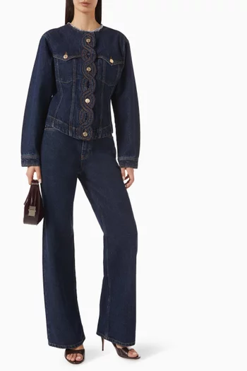 Vinston Braid-trim Jacket in Denim