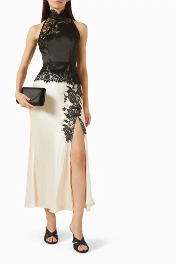 Elva Lace-trim Top in Satin