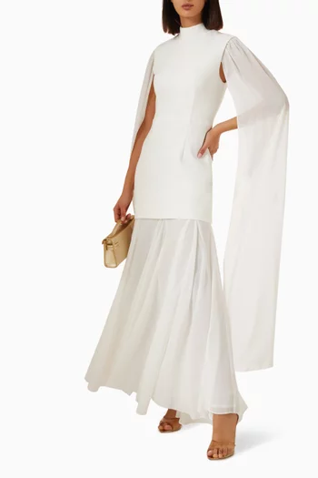 Odelia Cape-sleeve Gown