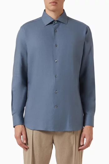 Button-up Shirt in Cotton Blend