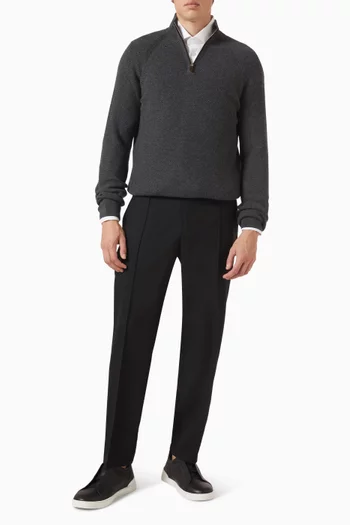 Zip Mockneck Sweater in Cashmere