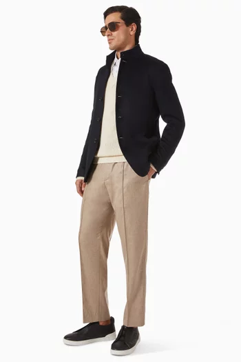 Pleated Pants in Silk-cashmere Knit