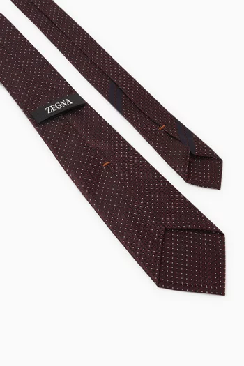 Geometric-print Tie in Silk